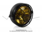 Phare avant 160 sans interrupteur - tout noir - Avec grille - Vitre jaune