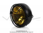 Phare avant 160 sans interrupteur - tout noir - Avec grille - Vitre jaune