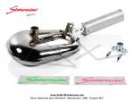 Pot d'chappement Serpentin V3 Simonini - Renforc - Chrom - Cartouche Alu Ovale - pour Peugeot 103 / 104 / 105 (Article non homologu / Interdit sur voie publique / Rserv  un usage comptition sur voie prive telle que circuit)