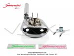 Pot d'chappement Serpentin V3 Simonini - Renforc - Chrom - Cartouche Alu Ovale - pour Peugeot 103 / 104 / 105 (Article non homologu / Interdit sur voie publique / Rserv  un usage comptition sur voie prive telle que circuit)