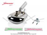 Pot d'chappement Serpentin V3 Simonini - Renforc - Chrom - Cartouche Alu Ovale - pour Peugeot 103 / 104 / 105 (Article non homologu / Interdit sur voie publique / Rserv  un usage comptition sur voie prive telle que circuit)