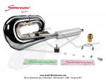 Pot d'chappement Serpentin V3 Simonini - Renforc - Chrom - Cartouche Alu Ronde - pour Mobylette Motobcane / MBK 51 (AV10) (Article non homologu / Interdit sur voie publique / Rserv  un usage comptition sur voie prive telle que circuit)