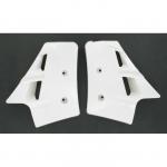 Ecopes de radiateur Blanches pour Mobylette MBK 51 Magnum XR / Passion (la paire)