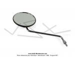 Rtroviseur rond noir 110cm / Dport 130mm - tige chrome - pour Mobylettes Motobcane / MBK / Peugeot (fixation sans collier)