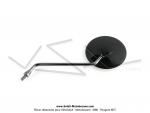 Rtroviseur rond noir 110cm / Dport 130mm - tige chrome - pour Mobylettes Motobcane / MBK / Peugeot (fixation sans collier)