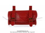Trousse  outils (sacoche) de selle Simili Cuir Rouge vernis - Velox Vintage Classic - pour Mobylette Motobcane / Motoconfort / MBK / Peugeot