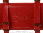 Trousse  outils (sacoche) de selle Simili Cuir Rouge vernis - Velox Vintage Classic - pour Mobylette Motobcane / Motoconfort / MBK / Peugeot