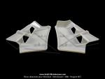 Ecopes de radiateur Blanches pour Mobylette MBK 51 Magnum XR / Passion (la paire)
