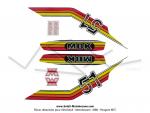 Autocollants (Pochette / Planche de 8 pcs) - Orange / Rouge / Jaune - pour Mobylette Motobcane / MBK 51 Super