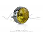 Phare avant chrom avec interrupteur 140mm - Vitre Jaune - type d'ampoule BA20d - Universel
