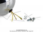 Phare avant chrom avec interrupteur 140mm - Vitre Jaune - type d'ampoule BA20d - Universel