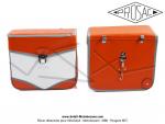 Sacoches  Prosac  P02 Orange et Blanc - Fixation par crochets - Spciales pour VloSoleX 5000 / 6000 / Tnor L & GL