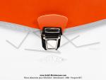 Sacoches  Prosac  P02 Orange et Blanc - Fixation par crochets - Spciales pour VloSoleX 5000 / 6000 / Tnor L & GL