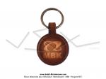 Porte-cls en cuir rond avec logo MBK 