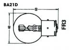 Ampoule jaune 6v 25w/25w 3 ergots (BA21D)