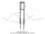 Fourche - Chopper - Chrome - 860mm - 30 - avec pattes de phare standard - EBR - pour Mobylette Motobcane / MBK 51 et Peugeot 103