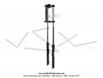 Fourche - Chopper - Noire - 860mm - 30 - avec pattes de phare standard - EBR - pour Mobylette Motobcane / MBK 51 et Peugeot 103