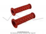 Poignes de guidon (Revtements) - LUSITO - Targa - Rouges - Lg.130mm - Plastique (la paire)