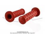 Poignes de guidon (Revtements) - LUSITO - Targa - Rouges - Lg.130mm - Plastique (la paire)