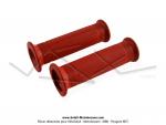 Poignes de guidon (Revtements) - LUSITO - Mini Targa - Rouges - Lg.120mm - Plastique (la paire)