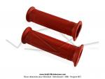 Poignes de guidon (Revtements) - LUSITO - Mini Targa - Rouges - Lg.120mm - Plastique (la paire)