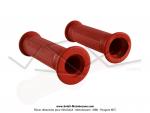 Poignes de guidon (Revtements) - LUSITO - Mini Targa - Rouges - Lg.120mm - Plastique (la paire)