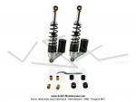 Amortisseurs rglables  gaz - ressort extrieur - Lg.330mm - Noir / Argent - pour Mobylettes Motobcane / MBK 51 / Peugeot 103 (la paire)