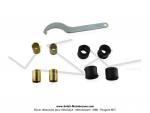 Amortisseurs rglables  gaz - ressort extrieur - Lg.330mm - Noir / Argent - pour Mobylettes Motobcane / MBK 51 / Peugeot 103 (la paire)