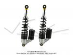 Amortisseurs rglables  gaz - ressort extrieur - Lg.330mm - Noir / Argent - pour Mobylettes Motobcane / MBK 51 / Peugeot 103 (la paire)