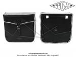 Sacoches  Prosac  P03 - Noires - Finitions  Vichy  - Fixation par sangles - pour Mobylettes Motobcane / MBK / Peugeot / VloSoleX (la paire)