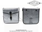 Sacoches  Prosac  P03 - Gris mtallis - Finitions noires - Fixation par sangles - pour Mobylettes Motobcane / MBK / Peugeot / VloSoleX (la paire)