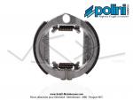 Mchoires de frein  tambour type LELEU 80mm x 18mm - Polini - pour Mobylette Motobcane Motoconfort MBK 51 / Peugeot 103 (la paire)