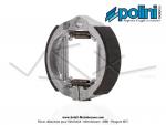 Mchoires de frein  tambour type LELEU 80mm x 18mm - Polini - pour Mobylette Motobcane Motoconfort MBK 51 / Peugeot 103 (la paire)
