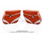 Sacoches S01 Oranges (finitions blanches) inclines - Fixation par crochets - Spciales pour VloSoleX 5000 / 6000