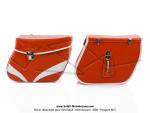 Sacoches S01 Oranges (finitions blanches) inclines - Fixation par crochets - Spciales pour VloSoleX 5000 / 6000