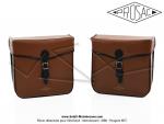 Sacoches  Prosac  P03 - Marrons - Finitions Noires - Fixation par sangles - pour Mobylettes Motobcane / MBK / Peugeot / VloSoleX (la paire)