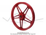 Roues (jantes) aluminium compltes rouges 17 x1.6 type Bernardi pour Peugeot 103 SP / MVL / Chrono / Vogue (la paire)