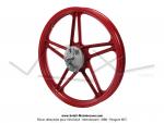 Roues (jantes) aluminium compltes rouges 17 x1.6 type Bernardi pour Peugeot 103 SP / MVL / Chrono / Vogue (la paire)