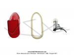 Cabochon de feu rouge type Manducher - Non Alumite - Avec support d'ampoule - Annes 60 pour Mobylette Motobcane Motoconfort (Import)