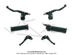 Poigne de gaz + Revtement gauche - Mini Targa - Mtal Vert - adaptable sur Mobylette Motobcane / MBK 51 / Peugeot 103 (Kit)