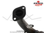 Coude pour Pot d'chappement  pompe Kenji Vario - Verni - pour Peugeot 103 SPX / RCX / FUN / MVX / SPECTRUM / CLIP (avec kick - Sortie  gauche)