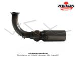 Coude pour Pot d'chappement  pompe Kenji Vario - Verni - pour Peugeot 103 SPX / RCX / FUN / MVX / SPECTRUM / CLIP (avec kick - Sortie  gauche)