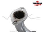 Coude pour Pot d'chappement  pompe Kenji Vario - Chrom - pour Peugeot 103 SPX / RCX / FUN / MVX / SPECTRUM / CLIP (avec kick - Sortie  gauche)