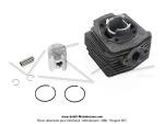 Cylindre / Piston complet -  bride - type Origine - 39mm - 50cc - TRANSVAL - pour Mobylettes MBK Dakota / Kansas / Phenix ( air)