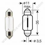 Ampoule  Navette  Lg.35mm / T10 - 6v 5w