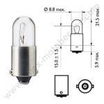 Ampoule Tmoin 6v 4w (BA9S) pour clairage arrire des mobylettes Motobcane / Motoconfort / MBK / Peugeot