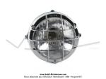 Phare avant complet 105mm - Noir sabl - 3 lumires - avec grille de protection chrome pour Mobylette Motobcane / MBK 51 / Peugeot 103 (...)