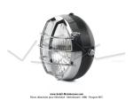 Phare avant complet 105mm - Noir sabl - 3 lumires - avec grille de protection chrome pour Mobylette Motobcane / MBK 51 / Peugeot 103 (...)