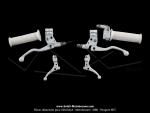 Poigne de gaz + Revtement gauche - Mini Targa - Mtal Blanc - adaptable sur Mobylette Motobcane / MBK 51 / Peugeot 103 (Kit)