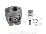 Cylindre / Piston (Kit) - 40mm - 50cc - Alu - T6 (6 transferts) - Teknix - pour Peugeot FOX / FXR (...)